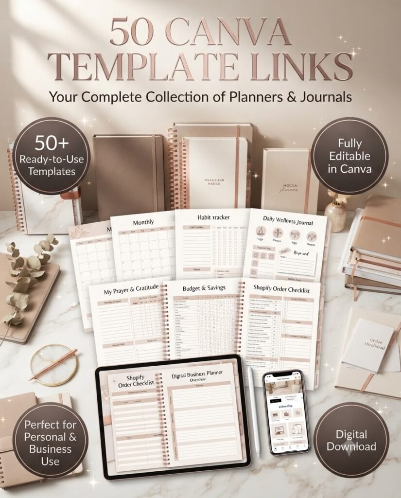 50 CANVA TEMPLATE PLANNER LINKS